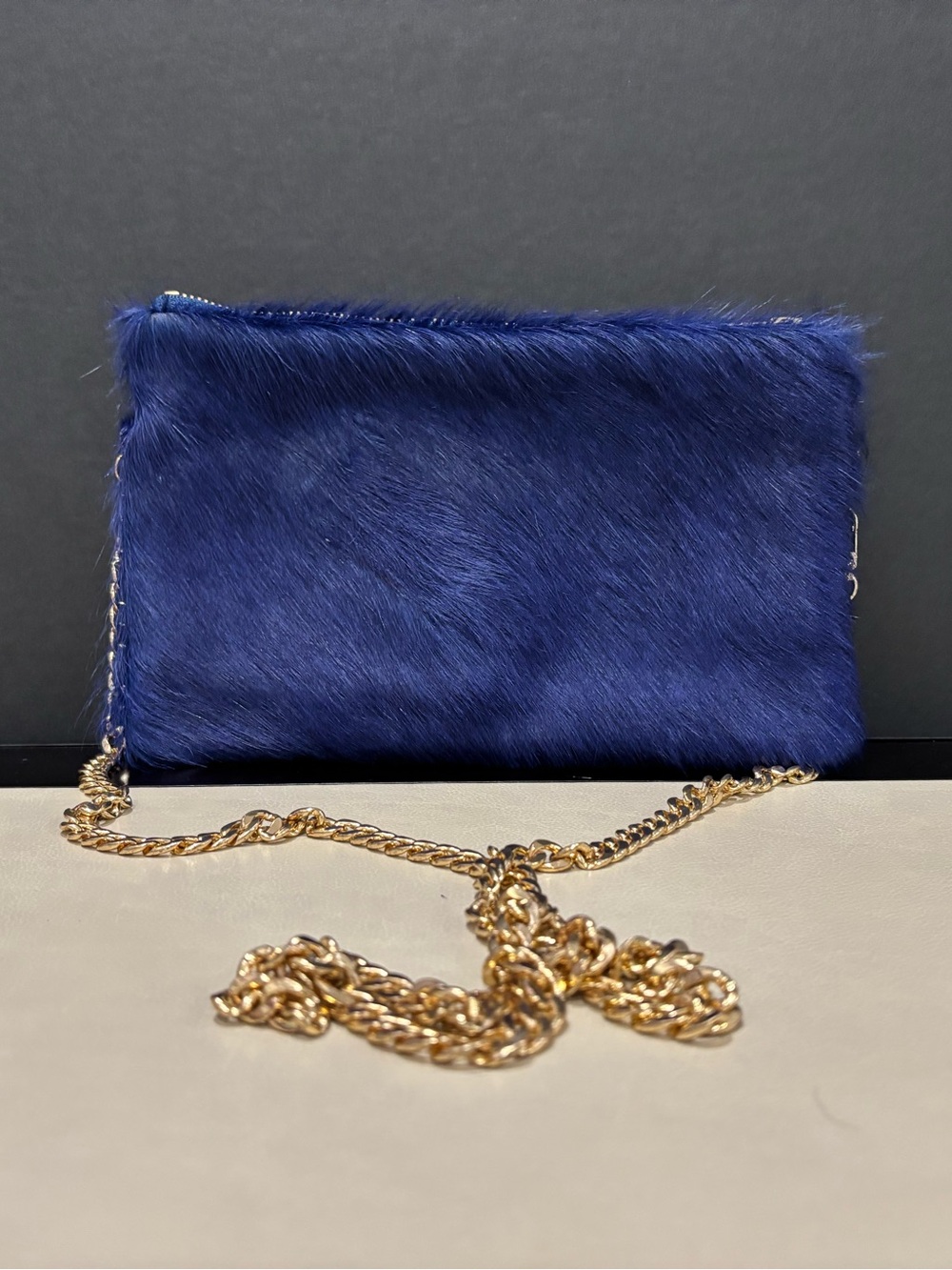 Parker & Hyde Calf Skin Convertible Shoulder Bag Clutch, Blue